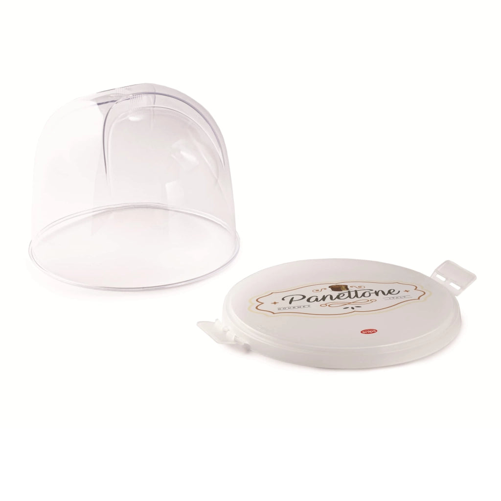 Contenitore per panettone con coperchio, 27x26x22 cm, capacità 6 litri, trasparente