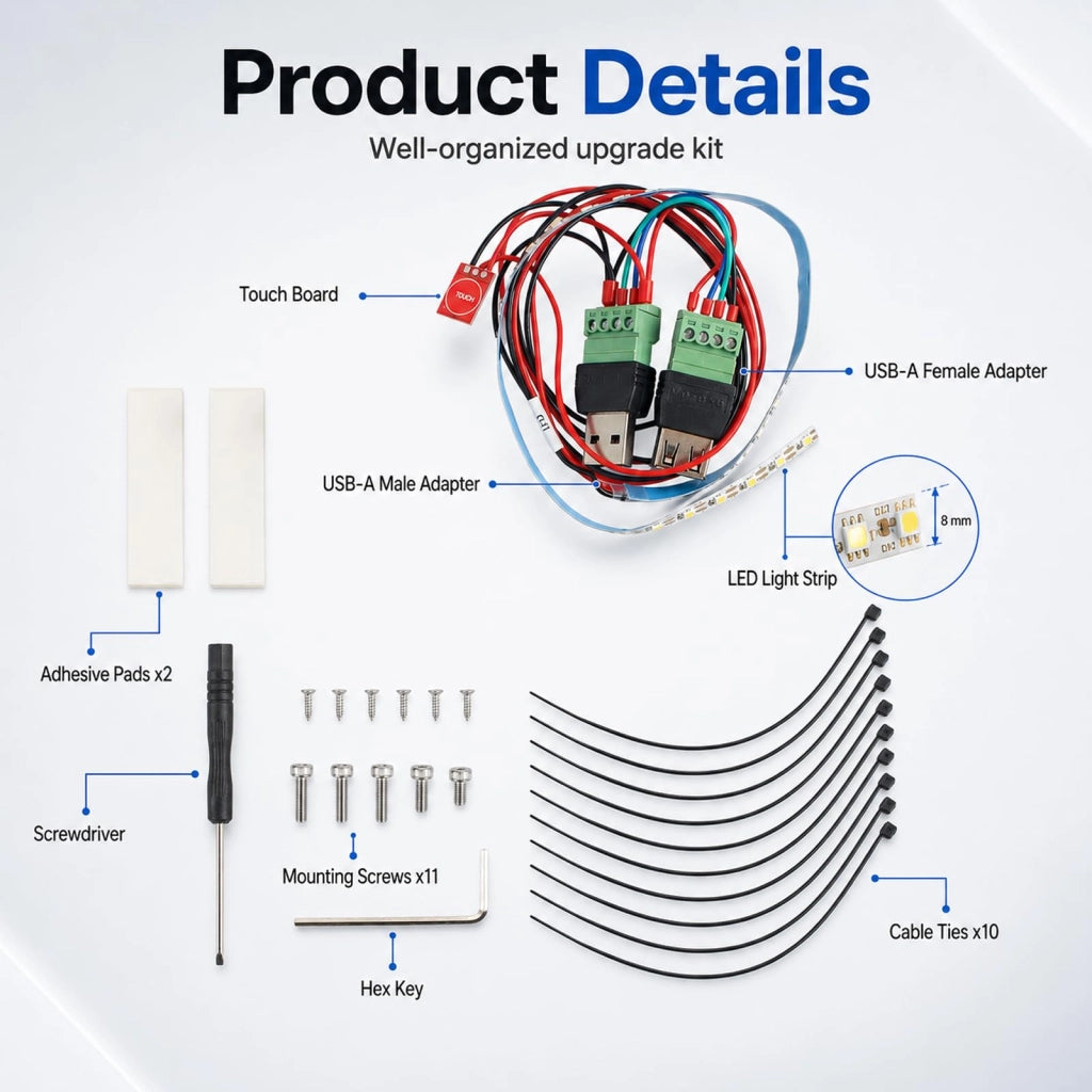 Kit di illuminazione a LED per stampanti 3D – Set completo con strumenti di montaggio