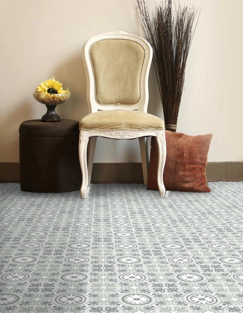 Tappeto in vinile antiscivolo, idraulico, 100x100 cm, verde e argento