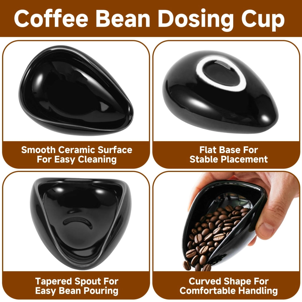 Tazza dosatrice in Vetroceramica per chicchi di caffè, capacità 140 grammi, con flacone spray