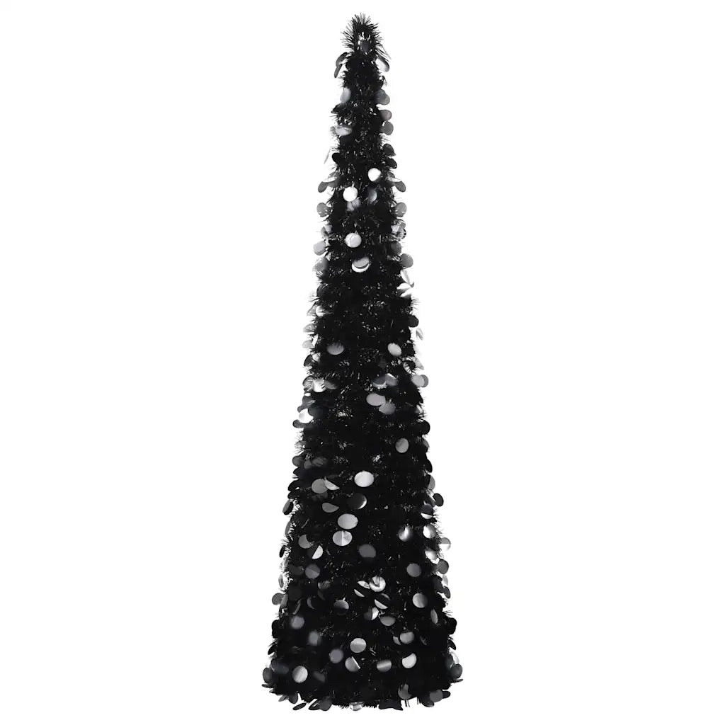 Albero di Natale Artificiale Apribile Nero 150 cm PET 320986