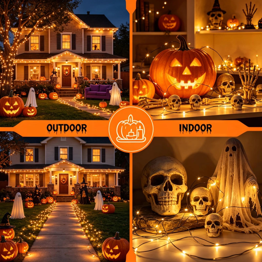 Set di 2 catene luminose con timer, lunghezza 3 metri, 30 LED, luce bianco caldo