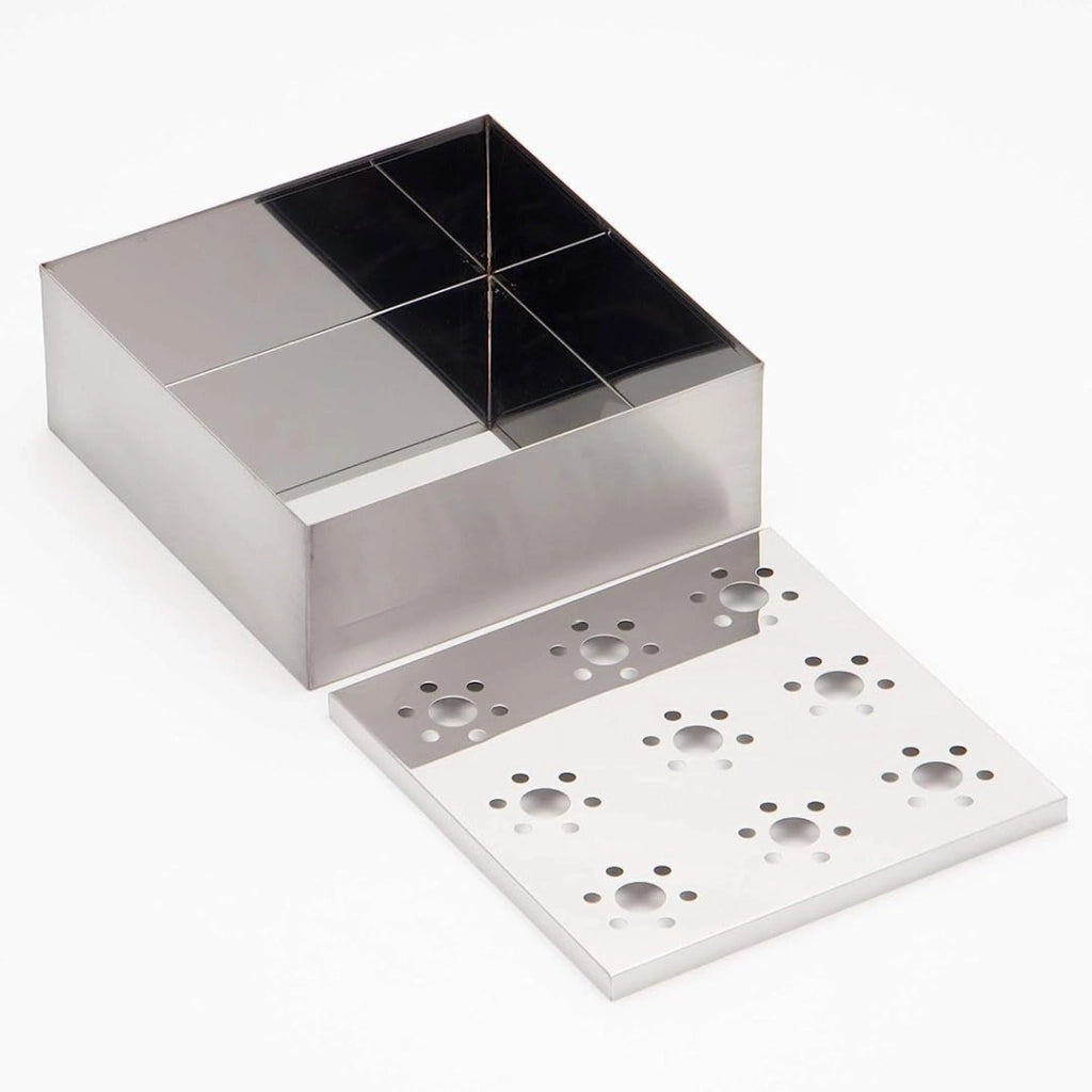 Contenitore in acciaio inossidabile, di dimensioni extra large, 22,7 x 22,7 x 8,6 cm