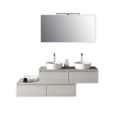 Composizione doppio lavabo ASTRA-17 bianco pietra