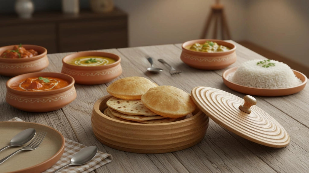Riscaldatore per tortillas in legno, 23 cm, con coperchio, color naturale