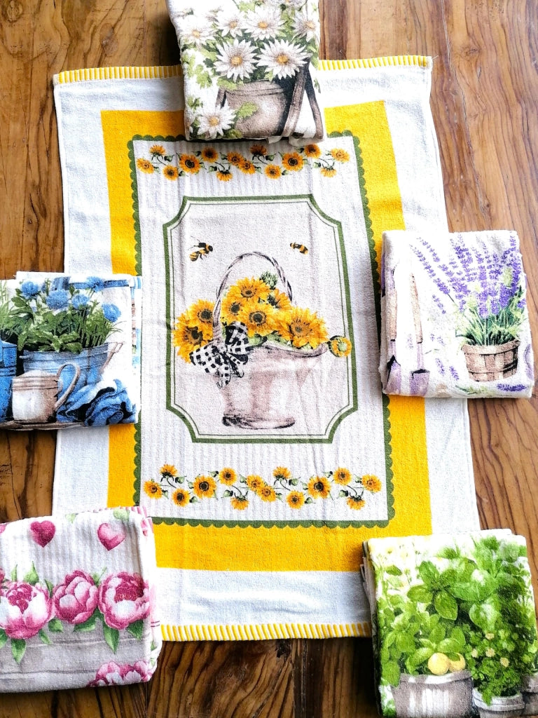 Strofinacci da cucina in cotone, confezione da 6 pezzi, dimensioni 50x70 cm, con occhiello
