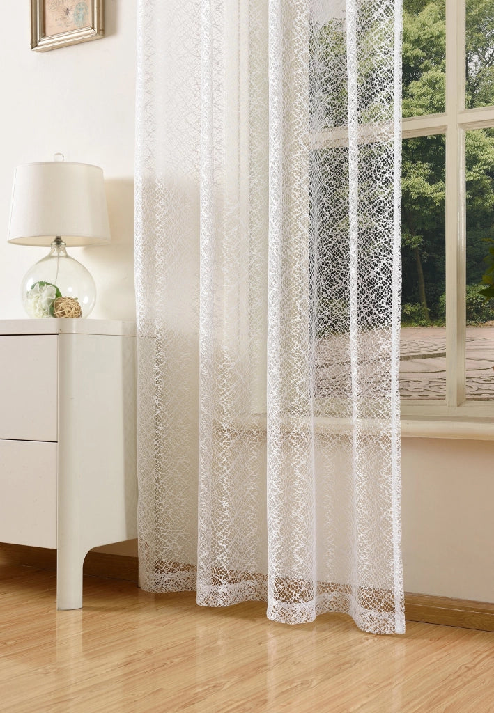 Tenda a rete con passanti, 245x140 cm, bianca, 1 pezzo