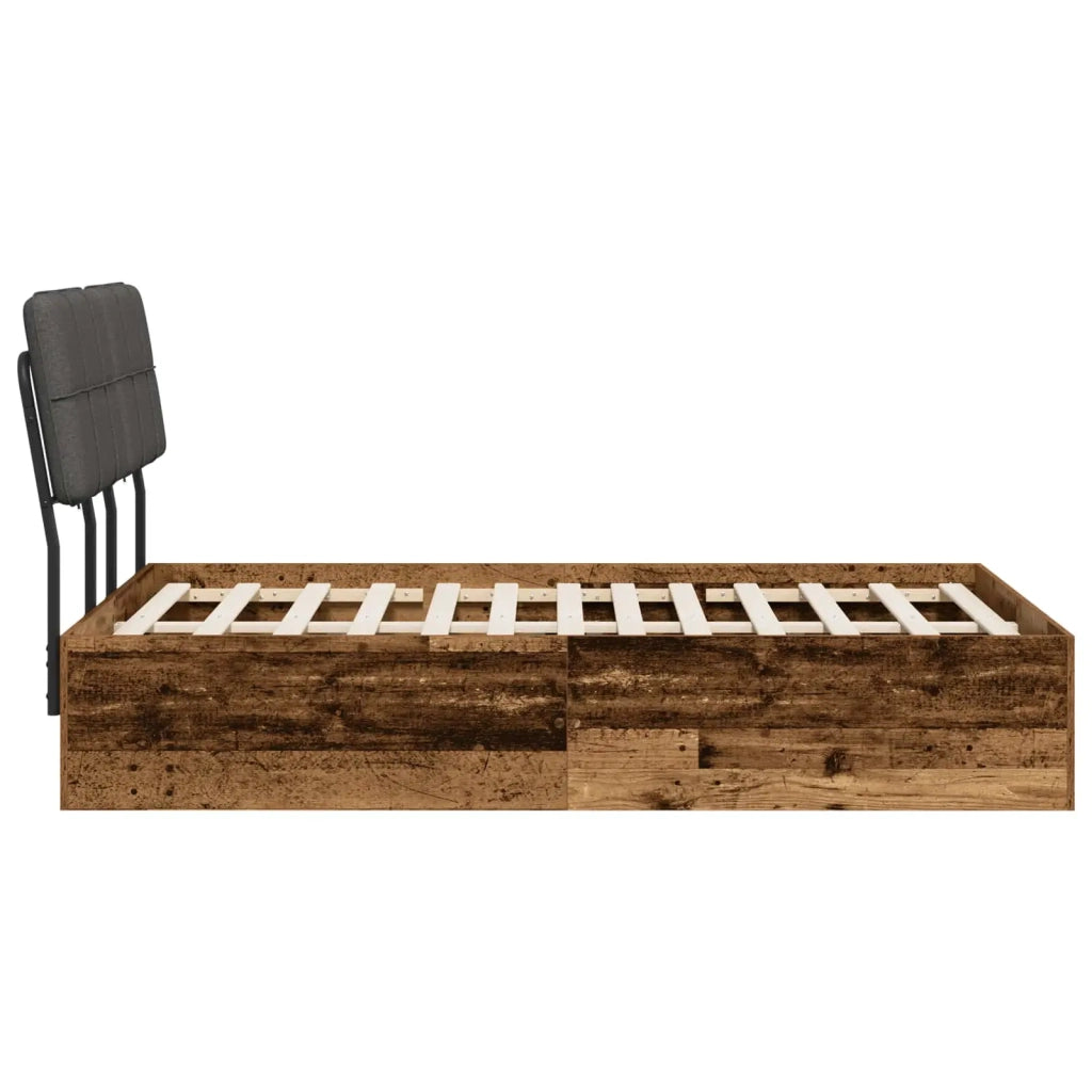 Letto matrimoniale con testiera Legno vecchio e grigio scuro 3440380
