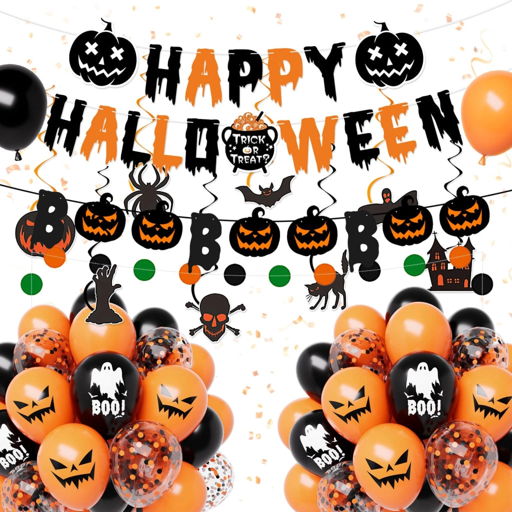Set di decorazioni per Halloween, 1 pezzo, nero/arancione, 18x21x2 cm
