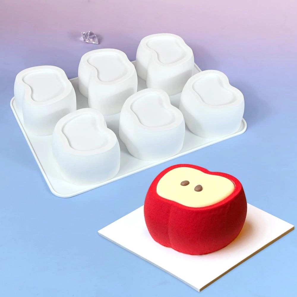 Stampo in silicone a forma di mela 3D, dimensioni 21x14,5x4 cm, ideale per Natale