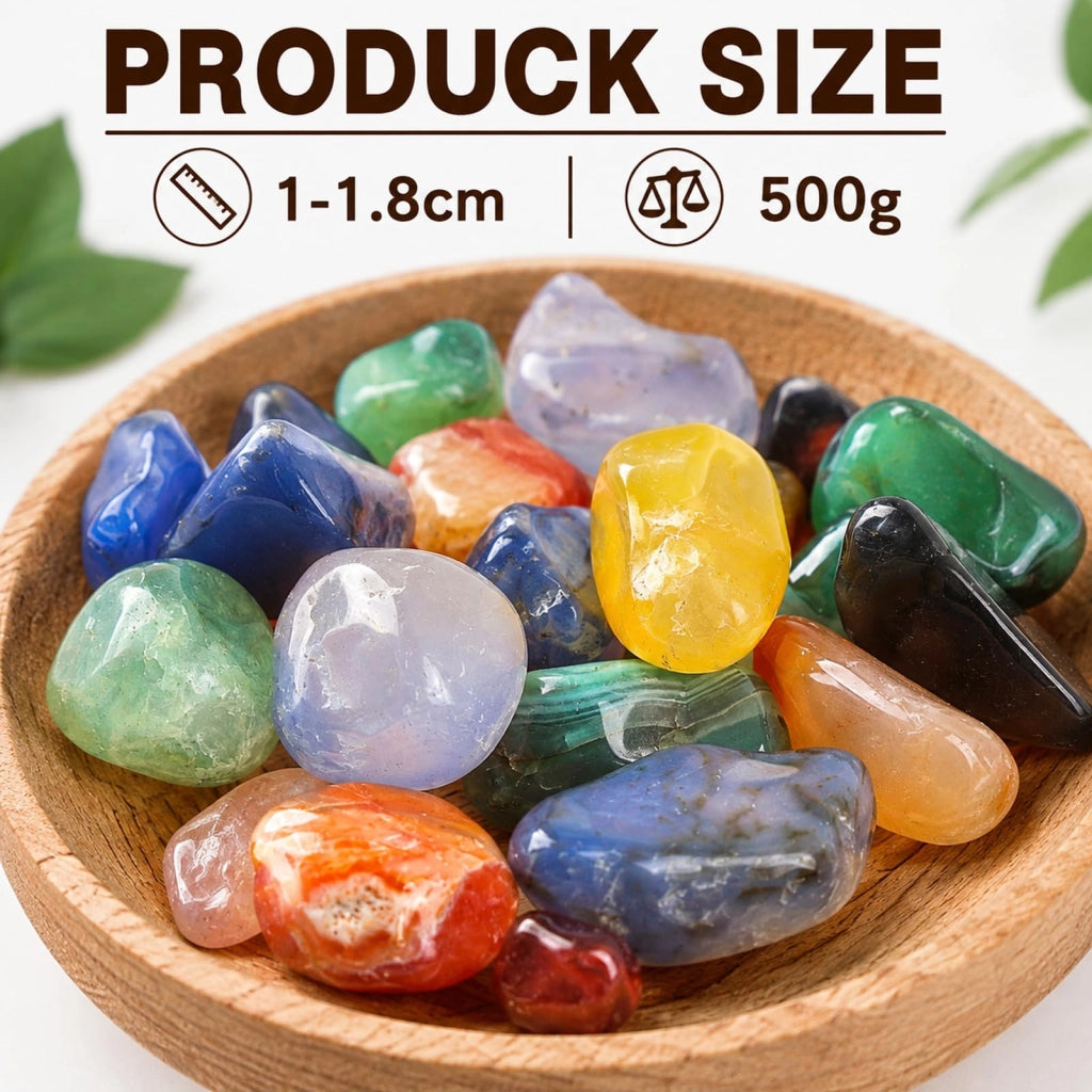 Miscela di pietre naturali "Trommelsteine", peso 500 g, colori assortiti, dimensioni 11-25 mm