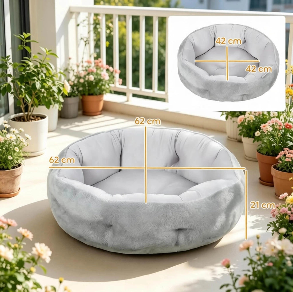 Cuccia reversibile per gatti grigio chiaro 62 × 62 × 21 cm