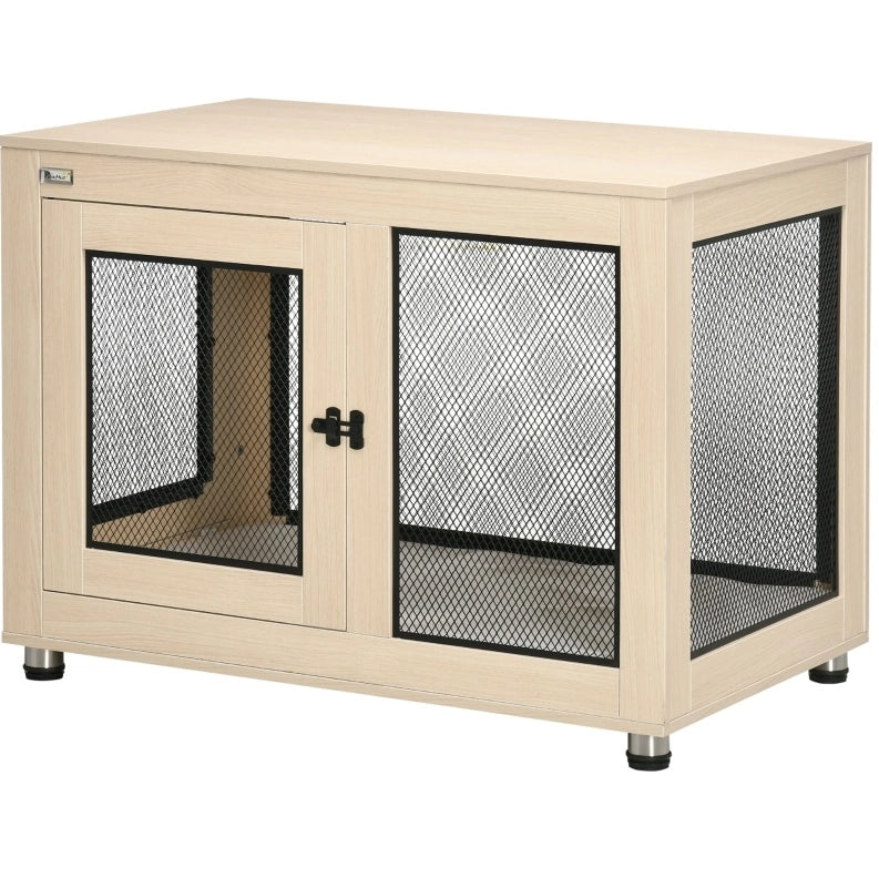 Gabbia per cani con chiusura 94 x 60 x 71,5 cm in acciaio naturale e nero