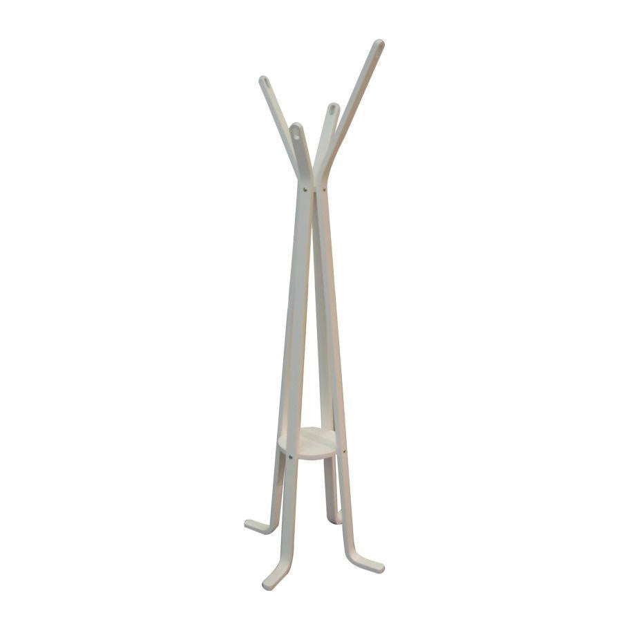 Attaccapanni a stelo legno bianco 4 braccia cm 50h180