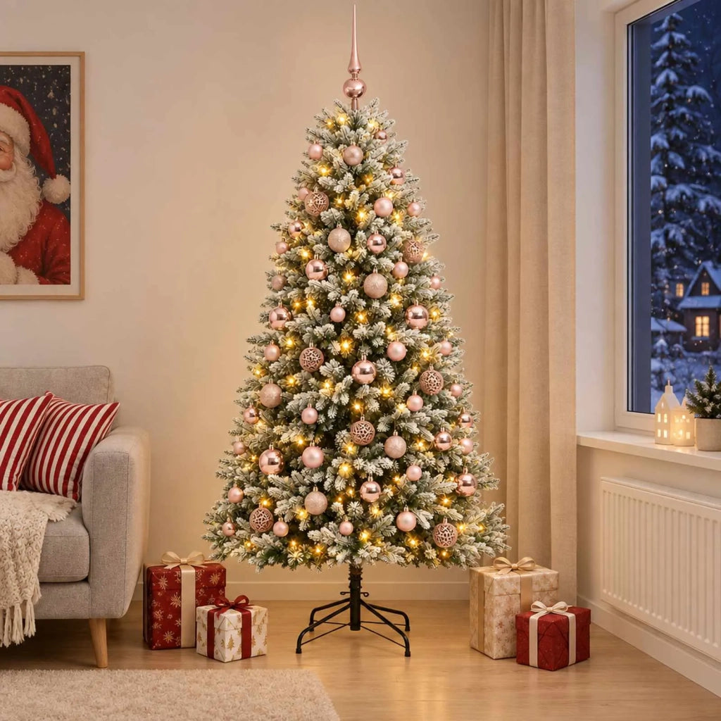 Albero di Natale Artificiale con Palline 210 cm 300 LED 3466720
