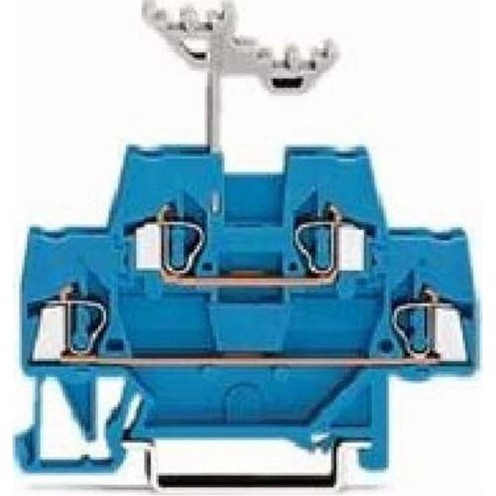 Morsettiera elettrica a 4 poli, 5 mm, 64 mm, 58,5 mm, blu, alluminio