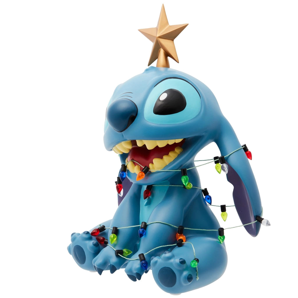 Disney Showcase, statuetta di Stitch a tema natalizio, altezza 19,1 cm, realizzata in resina