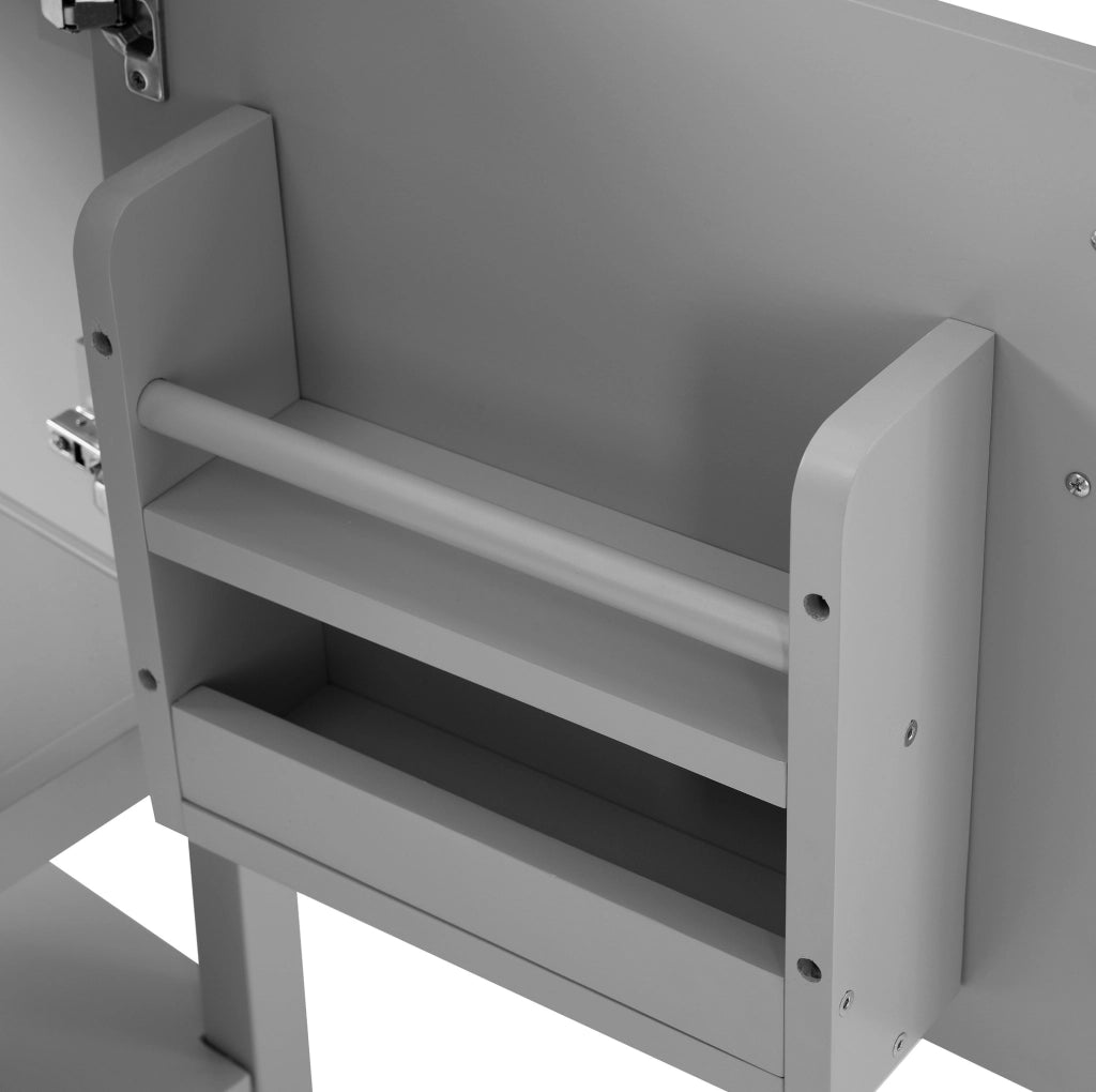 Mobile bagno con lavabo in ceramica, 60 cm, colore grigio chiaro