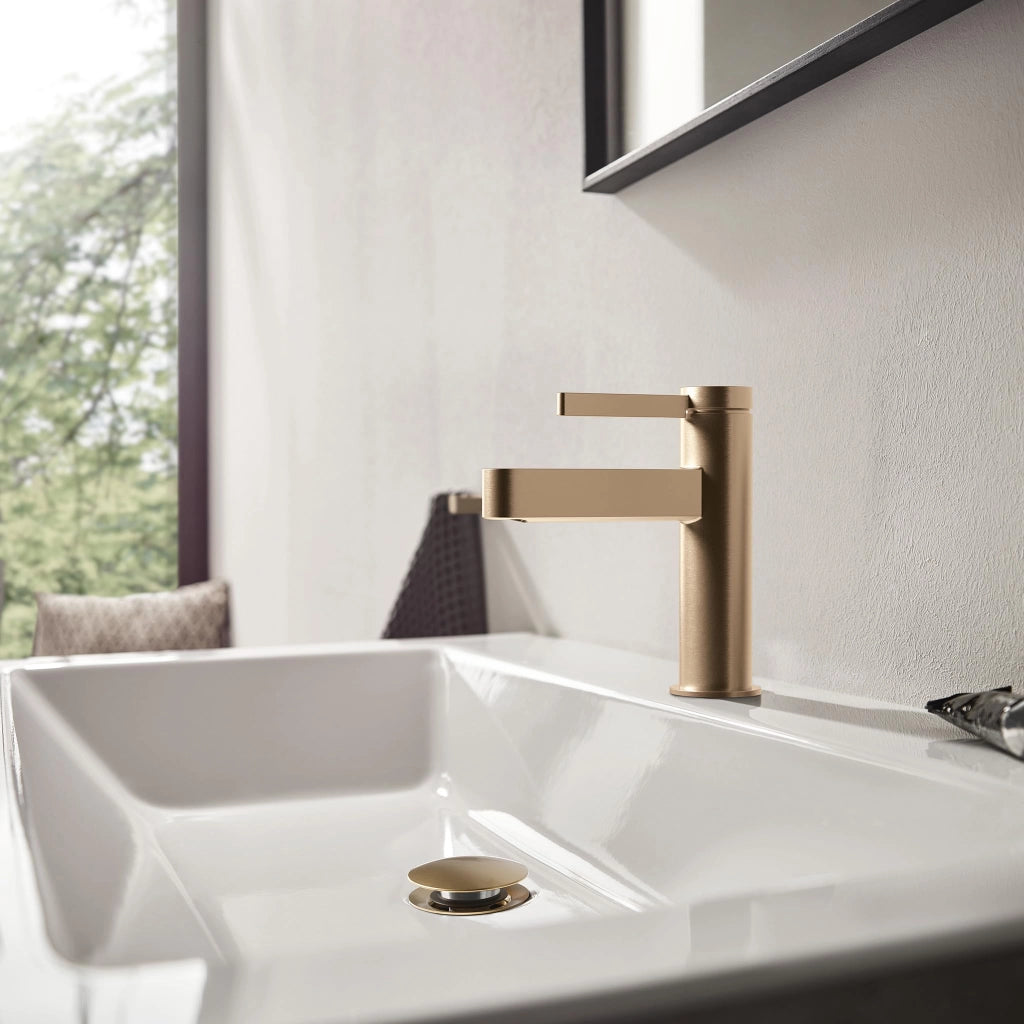 Valvola di scarico Push-Open per miscelatori di lavabi e bidet, bronzo spazzolato