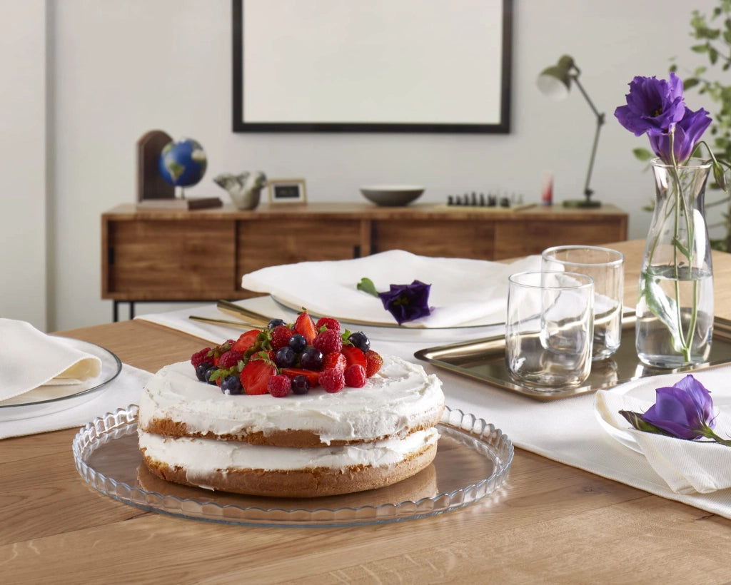 Piatto per dolci, pasticceria, diametro 32,2 cm, vetro, trasparente