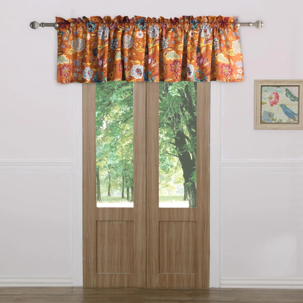 Tenda per finestra, dimensioni 48,3 x 213,4 cm, 1 pannello, motivo floreale, con elementi vegetali