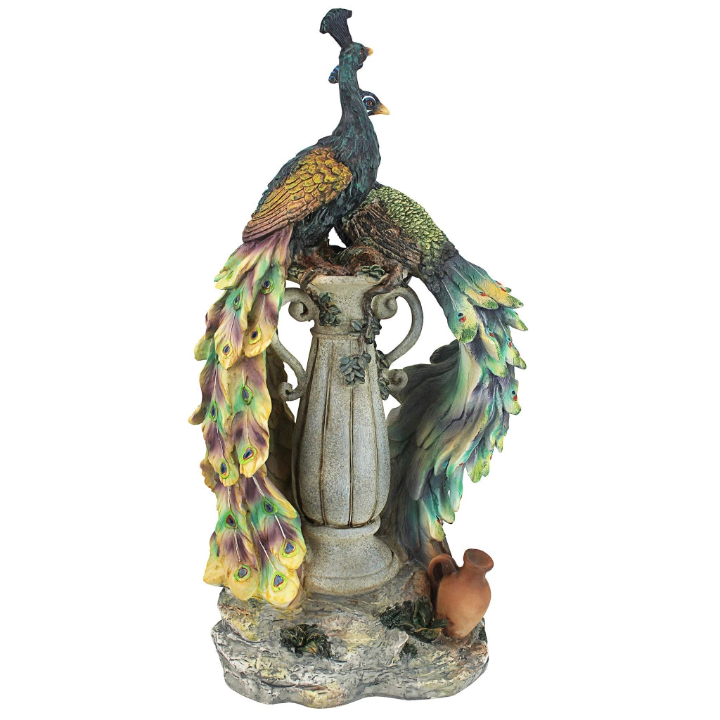 Decorazioni a forma di pavoni, "Paradiso", 48 cm, resina, dipinte a mano