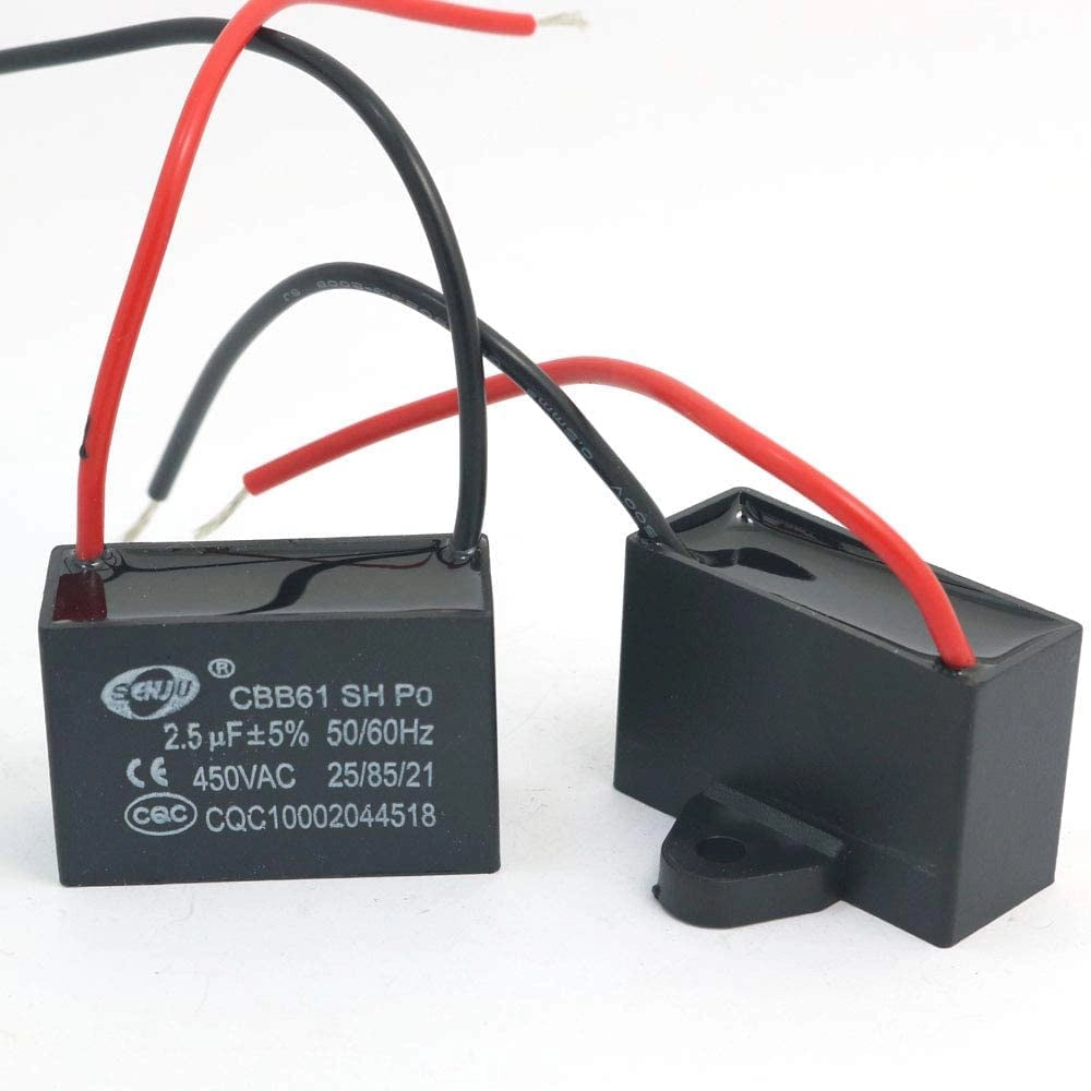 2 condensatori CBB61 da 2,5 µF, 450 V AC, per ventilatore
