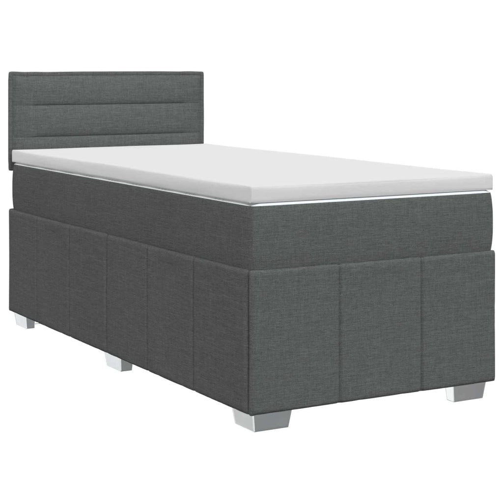 Letto box spring con materasso Grigio Scuro 100 x 200 cm 3451137