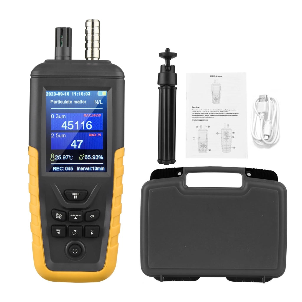 Misuratore della qualità dell'aria per PM2.5/PM10/AQI, con intervallo di misurazione da 0 a 1000 μg/m³, batteria da 2000 mAh