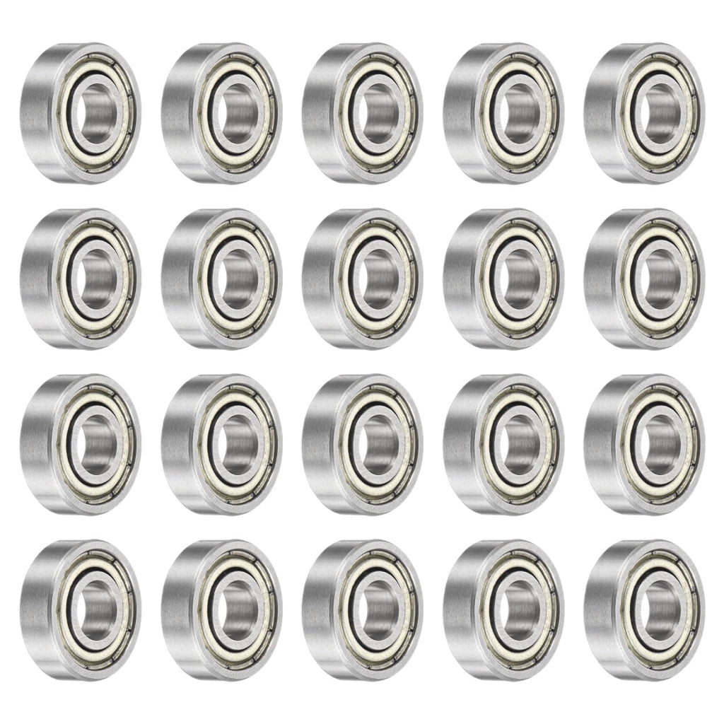 20 cuscinetti a sfera 695ZZ, dimensioni 5x13x4 mm, Acciaio al carbonio, schermatura doppia