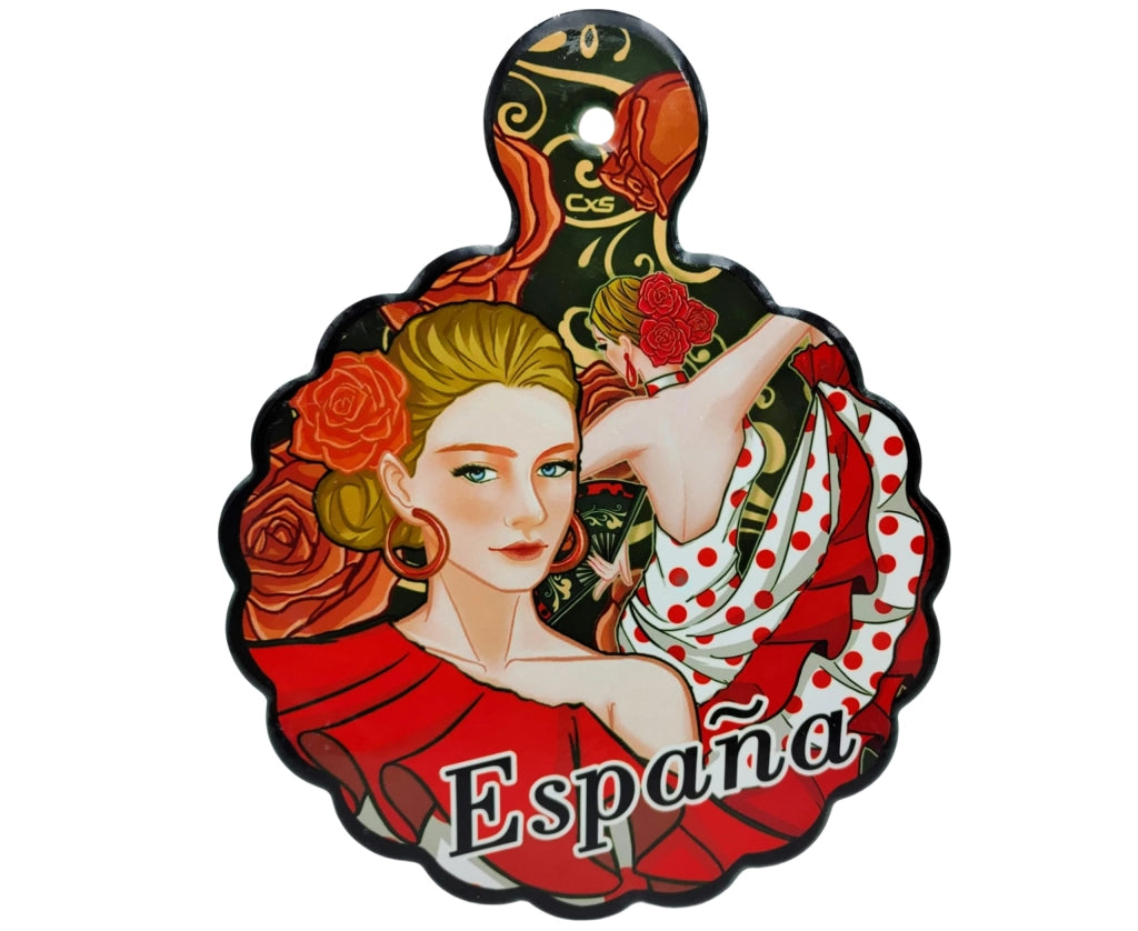 Set da cucina in stile flamenco: include grembiule, sottobicchieri e bracciale, composto da 3 elementi