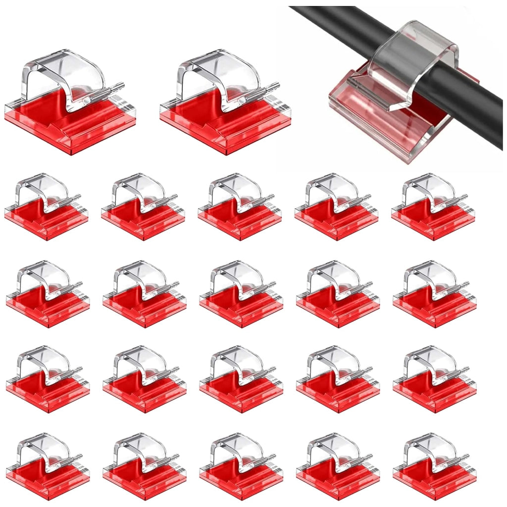 30 ganci adesivi trasparenti, extra resistenti, ideali per cavi e luci decorative