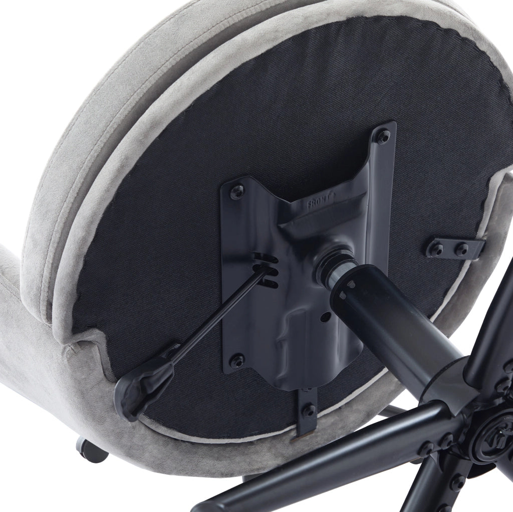 Sedia da ufficio ergonomica in velluto grigio 55 × 62 × 73-83 cm regolabile e girevole