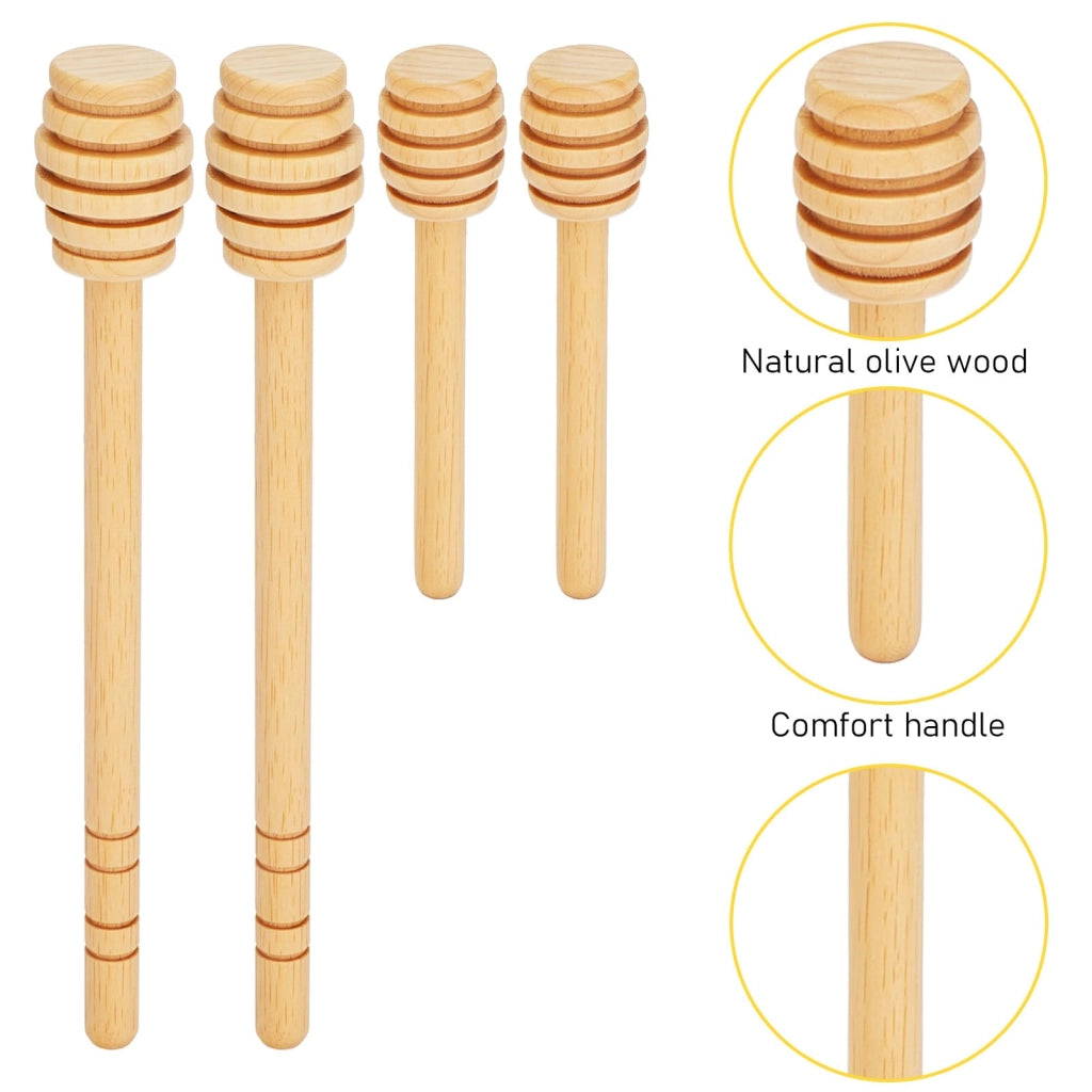 4 cucchiaini in legno, 20 cm, colore naturale