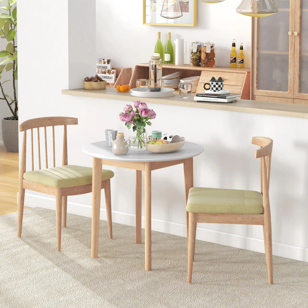 Tavolo da pranzo ?75x76 cm 2 posti in legno bianco