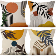 Cuscino decorativo, 41x41 cm, stile bohémien, design astratto, set da 4, aspetto simile al lino