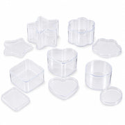 Set di 5 contenitori trasparenti, di diverse forme, con coperchio