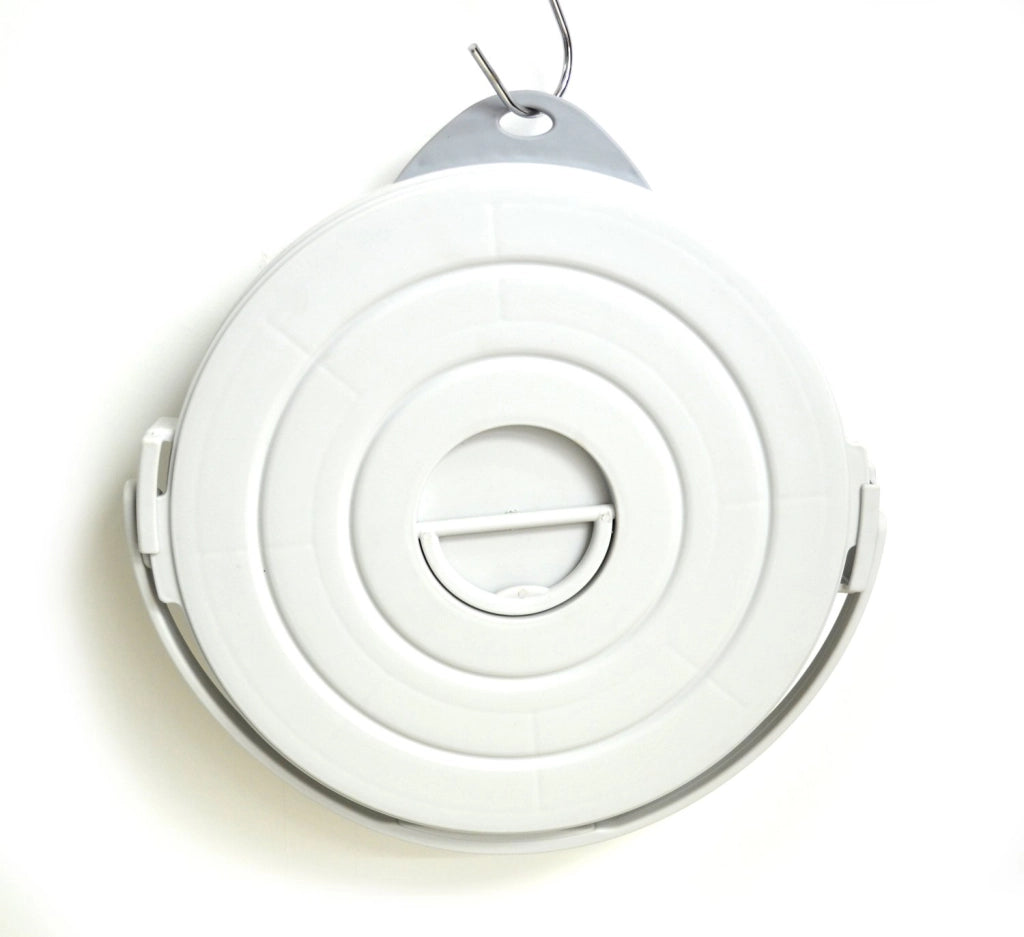 Secchio pieghevole da 10 litri con coperchio, grigio, salvaspazio, portatile