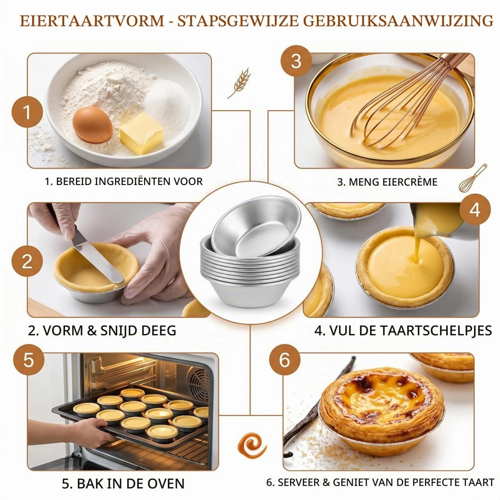16 stampi per pastéis de nata, in alluminio, diametro 7,3 cm, adatti al forno