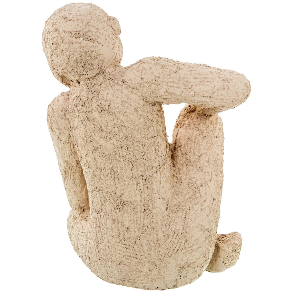 Figura in Vetroceramica bianca, raffigurante un pensatore, dimensioni 19 x 16 x 25 cm