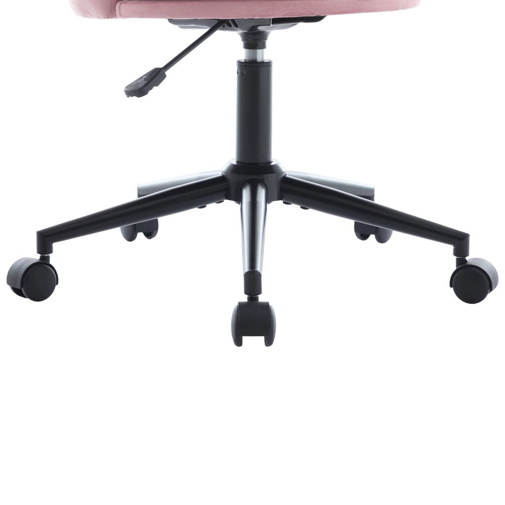 Sedia da ufficio girevole 55x62x73-83 cm; altezza regolabile; schienale a petalo; velluto rosa