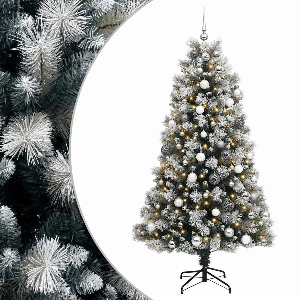 Albero di Natale artificiale con rami snodati e palline 180 cm 3467302
