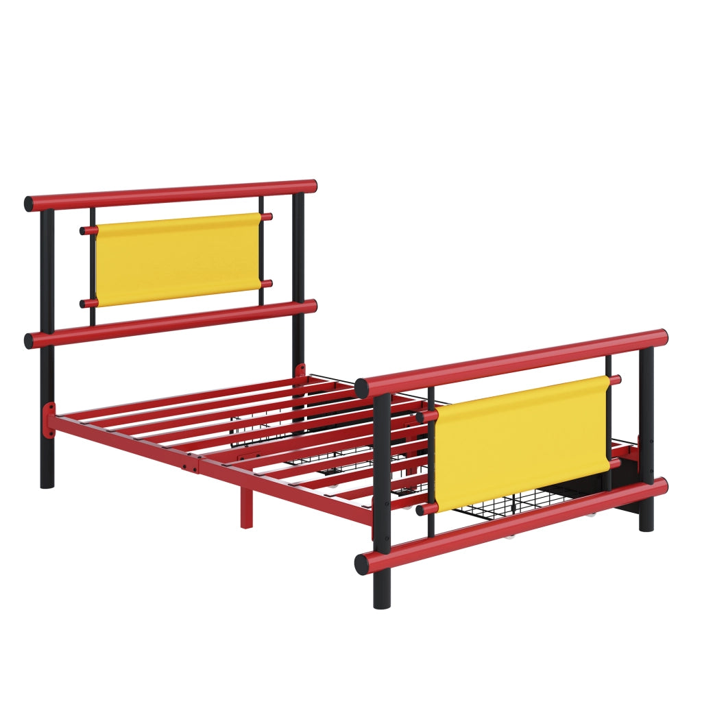 Letto singolo in metallo 90x200 con cassetti