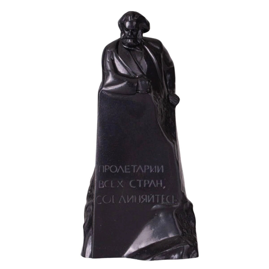 Busto di Karl Marx in pietra artificiale, altezza 15 cm, colore nero
