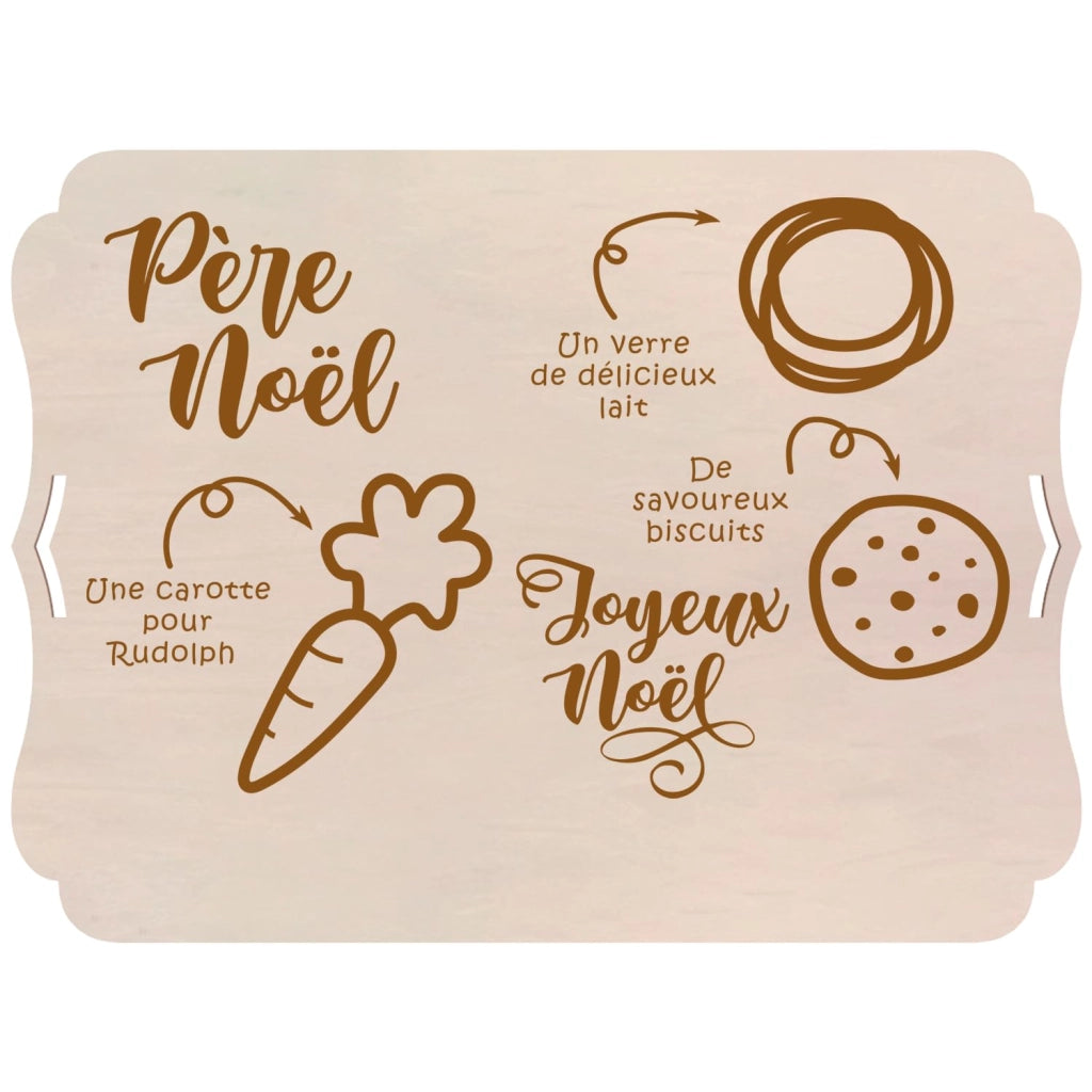 Tagliere in legno a tema natalizio per bambini – personalizzabile, 29,5 x 22,5 cm