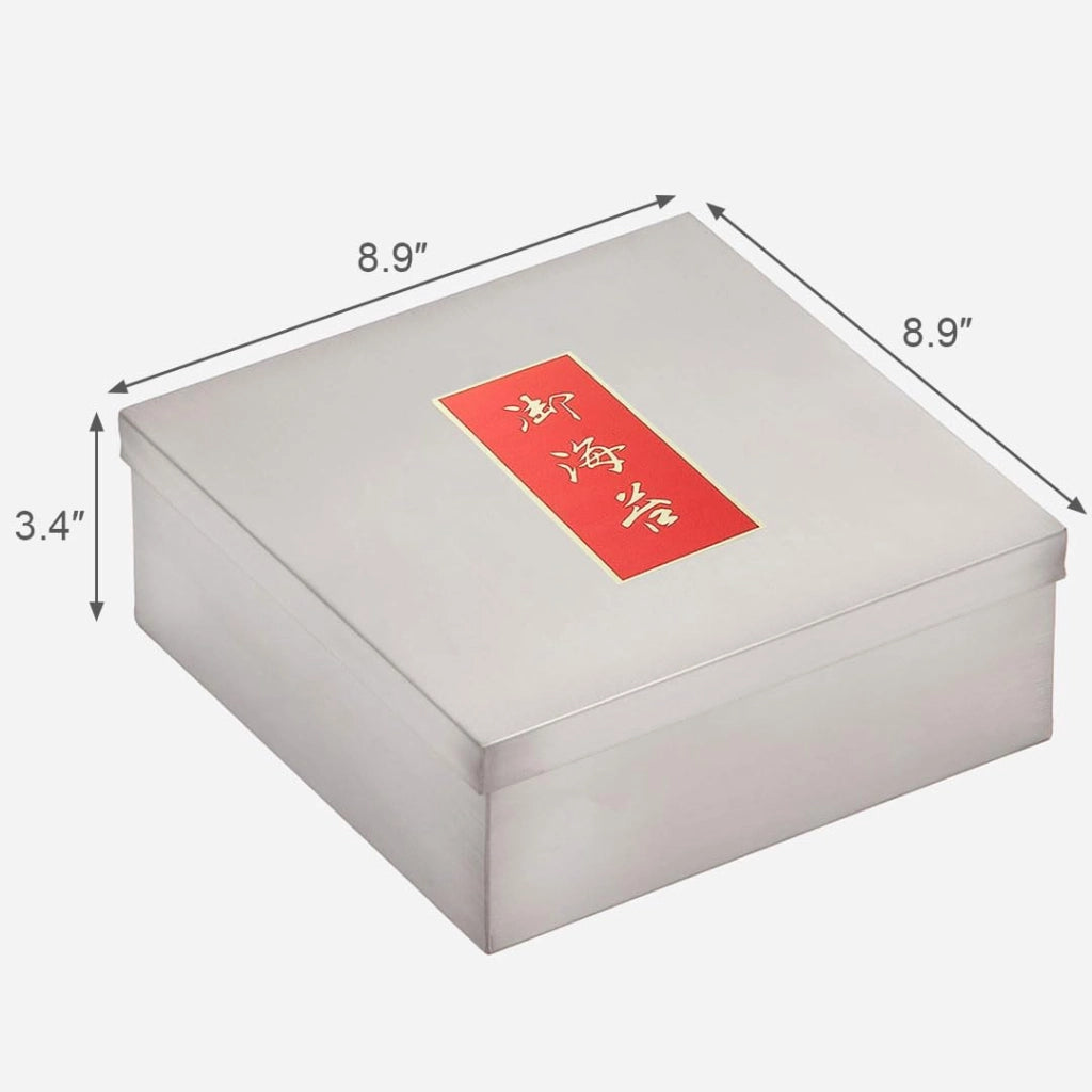 Contenitore in acciaio inossidabile, di dimensioni extra large, 22,7 x 22,7 x 8,6 cm