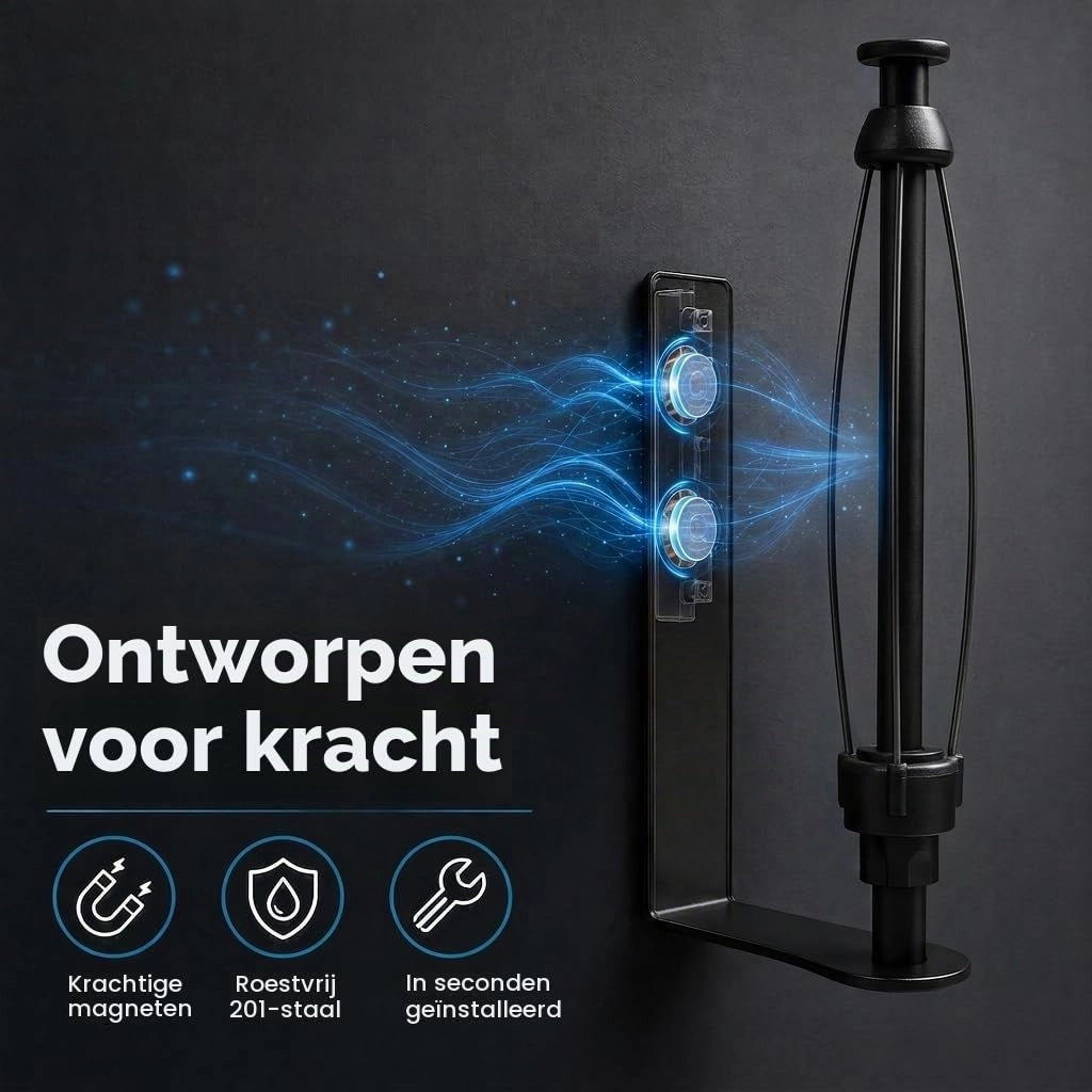 Portarotolo da cucina magnetico, acciaio inossidabile, 30 cm, nero