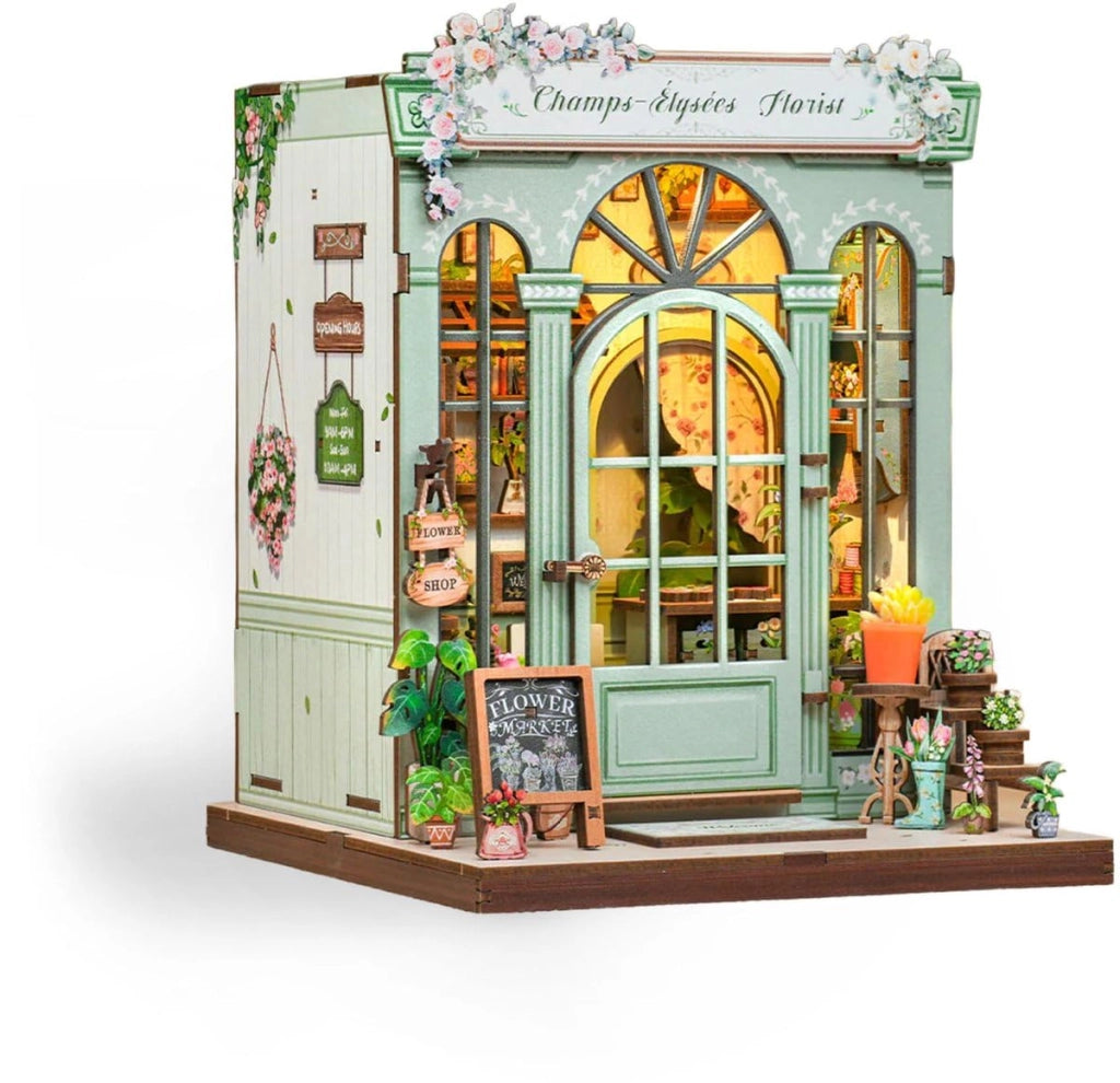Kit di montaggio 3D in miniatura, negozio di fiori a Parigi, legno, 820g