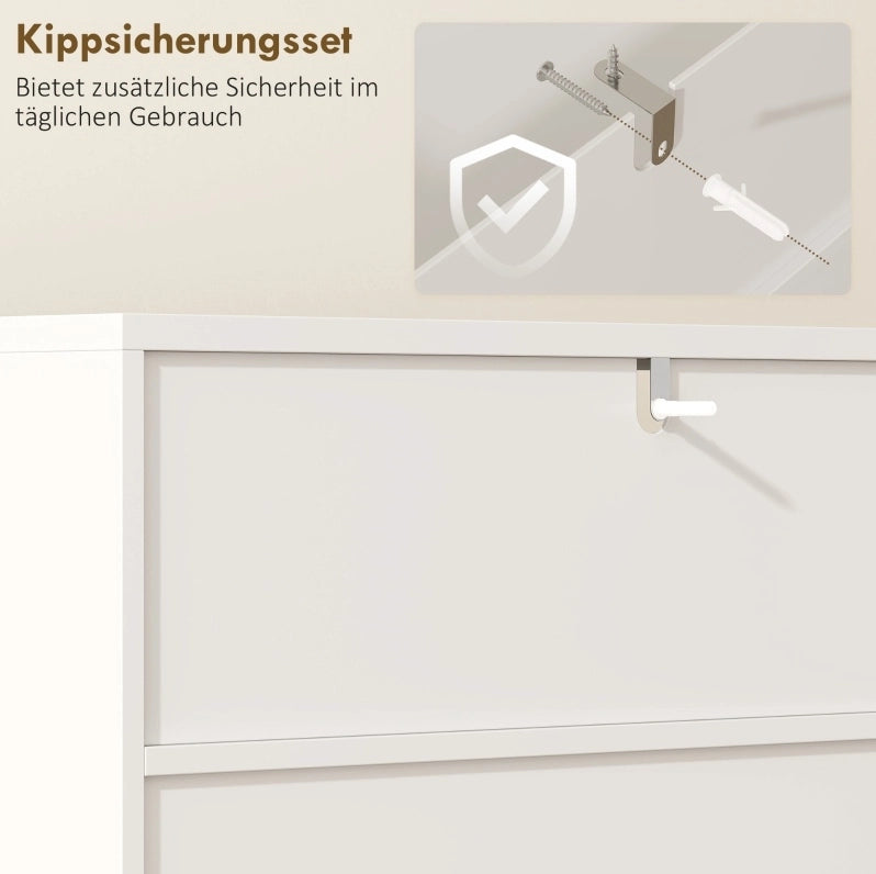 Mobile bagno bianco in MDF con ante soft-close, 2 ripiani aperti e gambe dorate