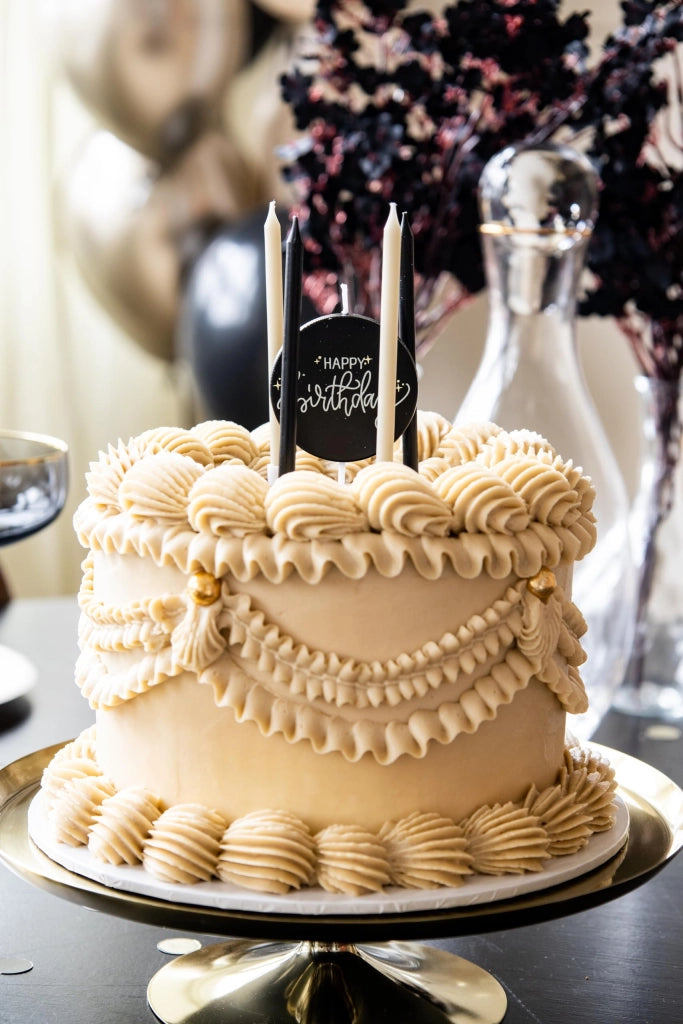 Set di candeline Crème Noir, 11 pezzi, 9,5 cm, "Buon Compleanno"